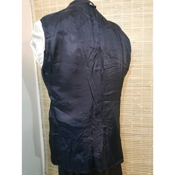 JOS A. BANK 46R SIGNATURE COLLECTION MENS SPORT COAT NAVY BLUE W/PINSTRIPES B347 - Picture 4 of 7